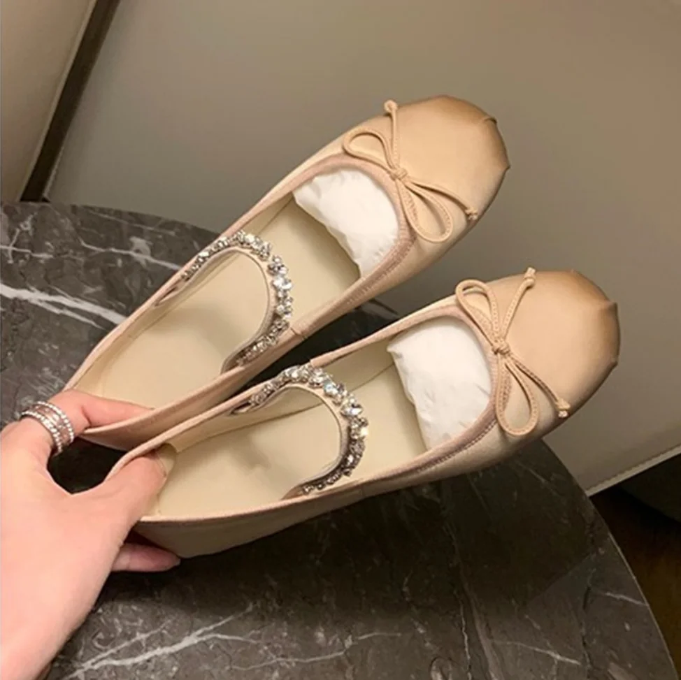 

Fashion Bling Fairy Wind Women Flat Shoes Luxury Silk Elegance Woman Ballerina Shoes Quality Soft Sole Flat Ballet Flats zapatos