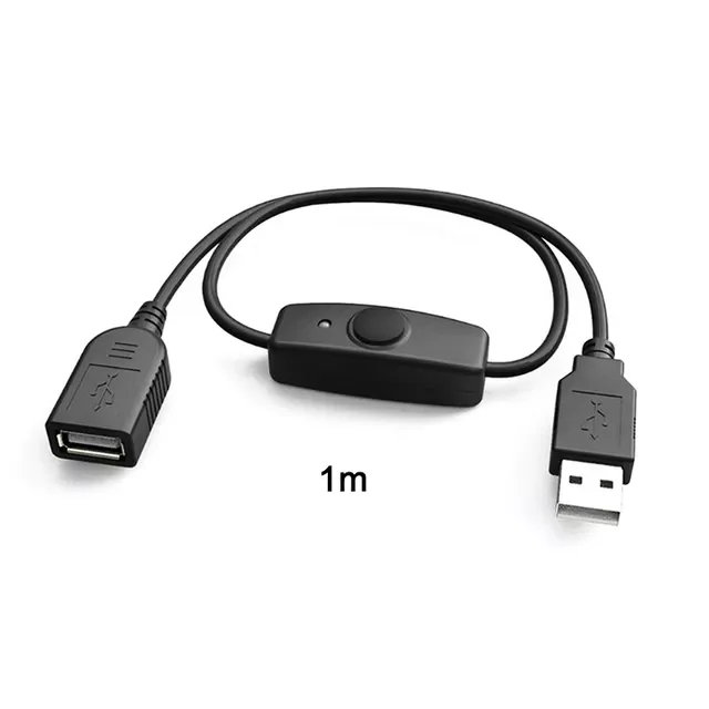 

0.5/1m Data Sync USB 2.0 Extender Cord USB Extension Cable With ON OFF Switch LED Indicator for Raspberry Pi PC USB Fan LED Lamp