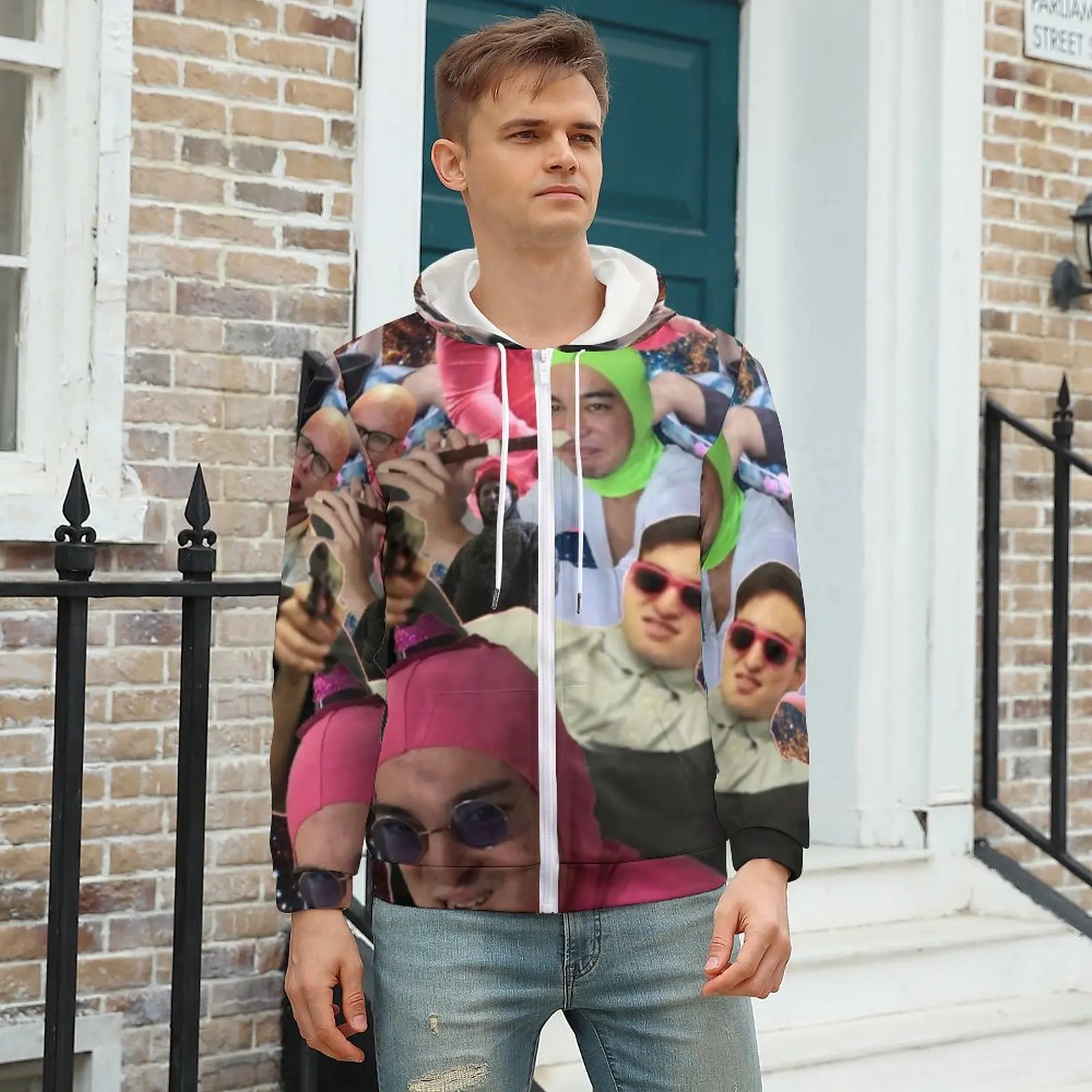 

Худи Graphic Meme, забавные флюти Фрэнка, теплая Полиэстеровая толстовка, модная мужская толстовка на молнии, большой размер