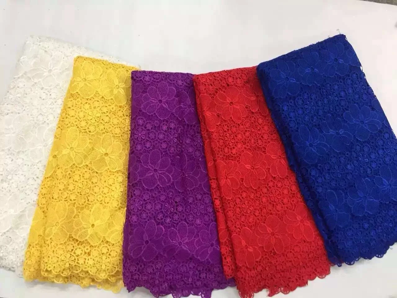

Free Shipping!! High qualtiy African Cord Lace / Organza lace fabric / Guipure Water Soluble Lace Fabric for Party Dress