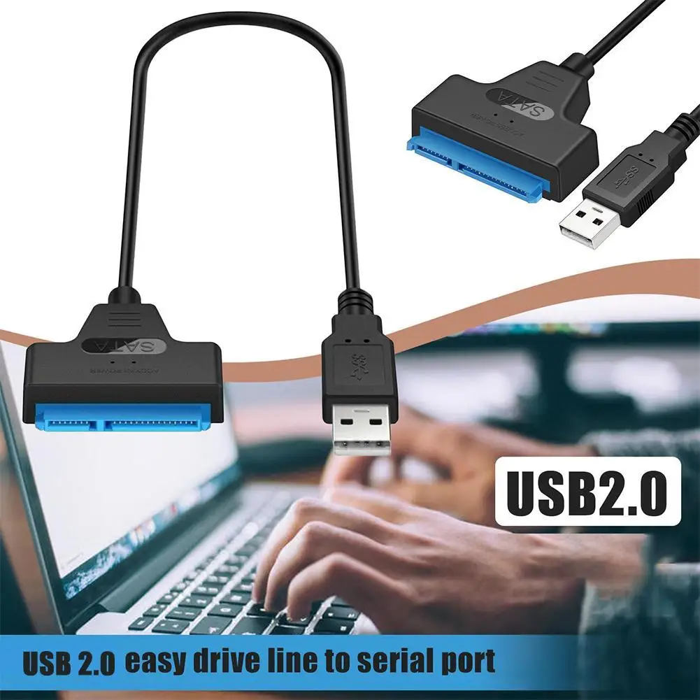 

USB 2.0 To SATA 22pin Cable Adapter Converter Lines HDD SSD Connect Cord Wire for 2.5in Hard Disk Drives for Solid Drive Disk