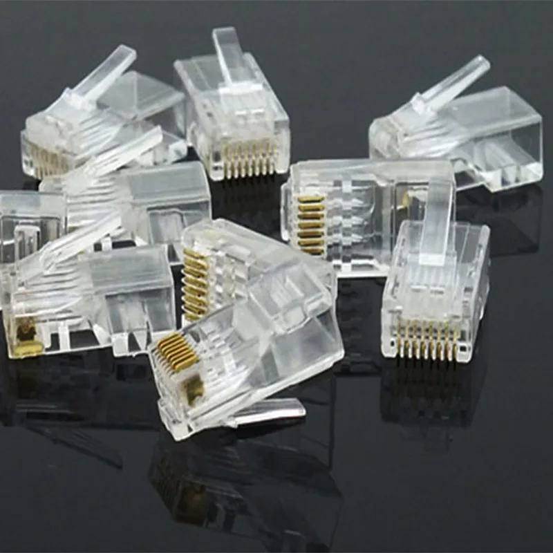 

Gold Plated Network Modular Plug Crimper RJ45 Ethernet Cable LAN Internet Cafes Computers Routers Head Connector Panel CAT5