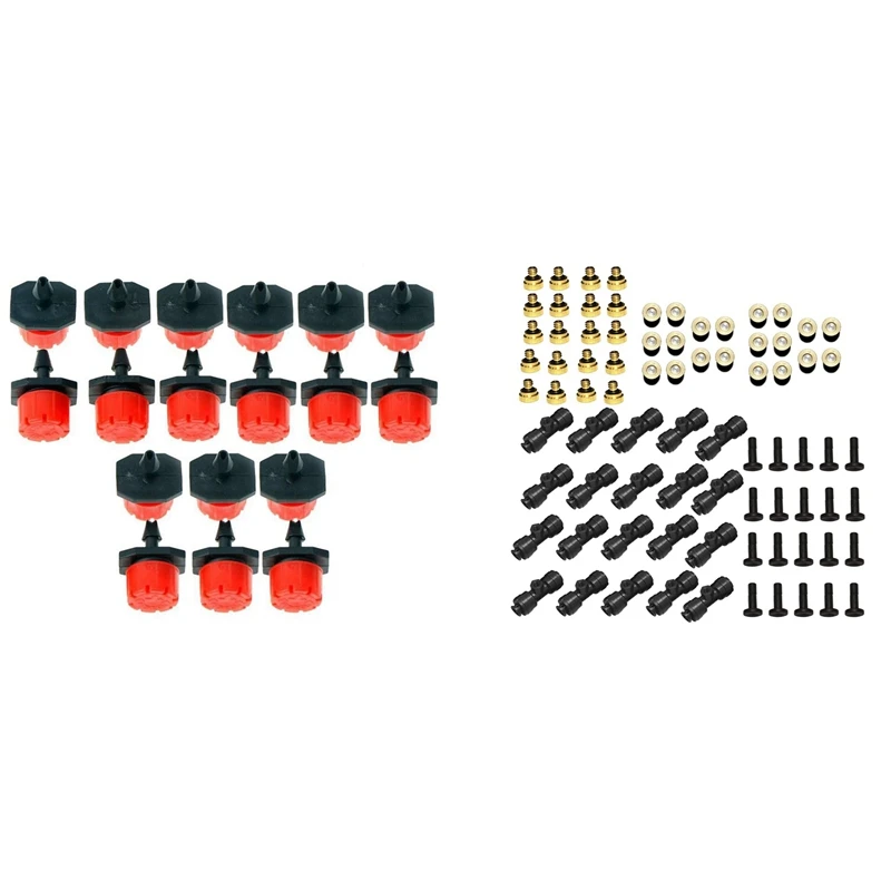 

75 Pcs Micro-Flow Dripper Drip Head Adjustable 8-Holes Emitter Irrigation Sprinkler With Outdoor Mist Tee Nozzle
