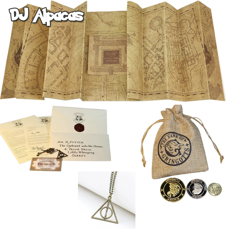 

Admission Letter of School Pack Map Cosplay Owls Notice Letter with London To Ticket Halloween Gift