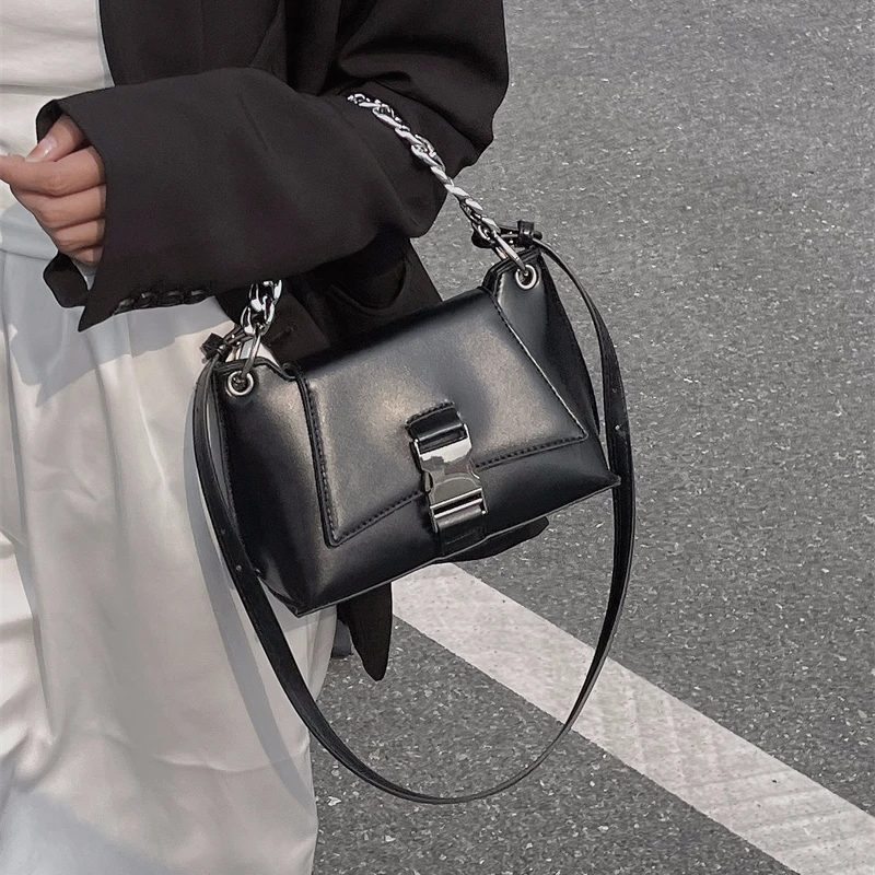 

Винтажная женская сумка через плечо из искусственной кожи, модные дамские мессенджеры на цепочке, однотонный дизайнерский Дамский кошелек, сумочки