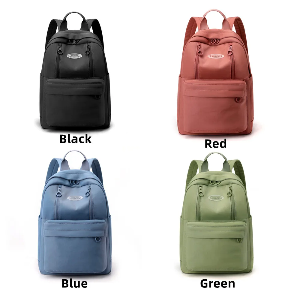 Fashion Woman Backpack Waterproof Nylon Soft Handle Solid Multi-pocket Travel Zipper Shoulder Backpack School Bag
