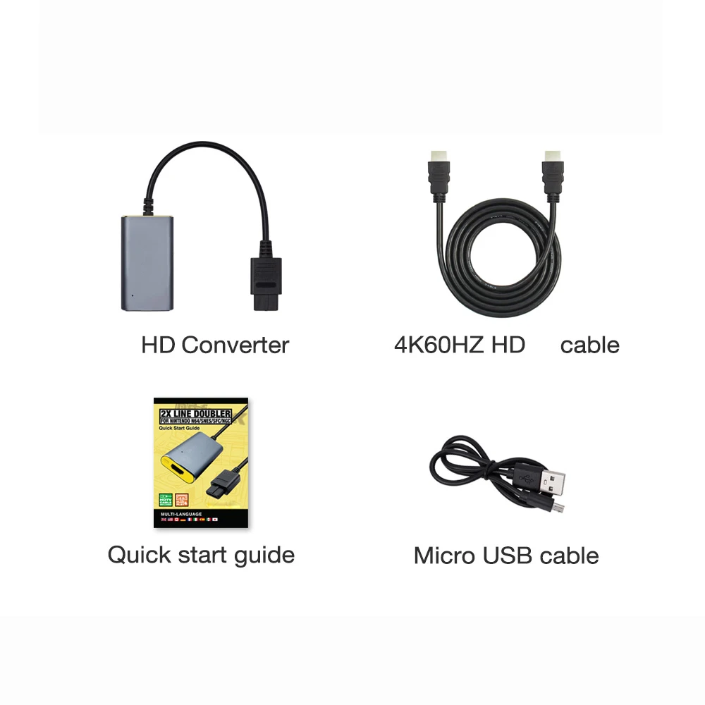 HD Adapter 2X Line Doubler for N64/NGC/SNES Retro Gaming Console S-video/Composite