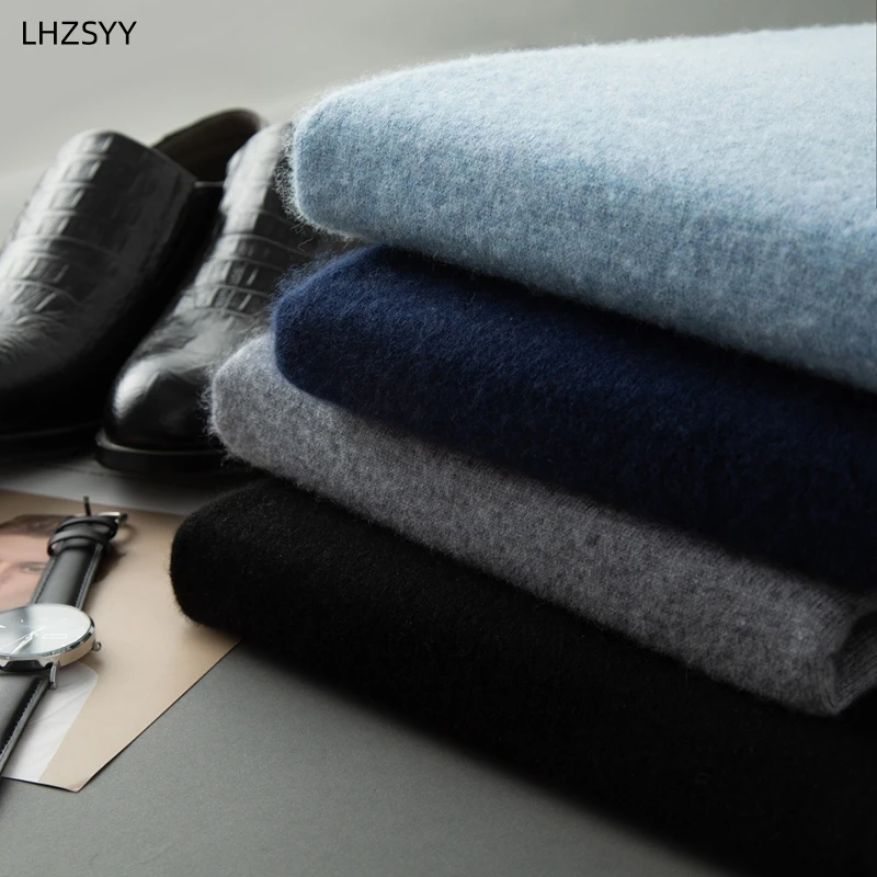 LHZSYY осенне-зимний Новый мужской свитер из 100% чистого кашемира свободные вязаные