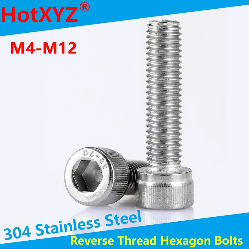 

DIN912 304 stainless steel reverse thread / left thread / reverse thread / left internal hexagonal screw / bolt m4-m12 2PCS