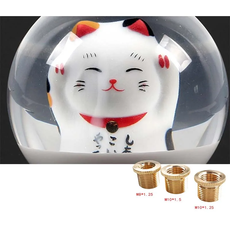 

Universal 69MM JDM Lucky Cat Shift Knob Shifter With Adapters Gear Shift Knob Cover for Honda for BMW for Citroen for Audi for B
