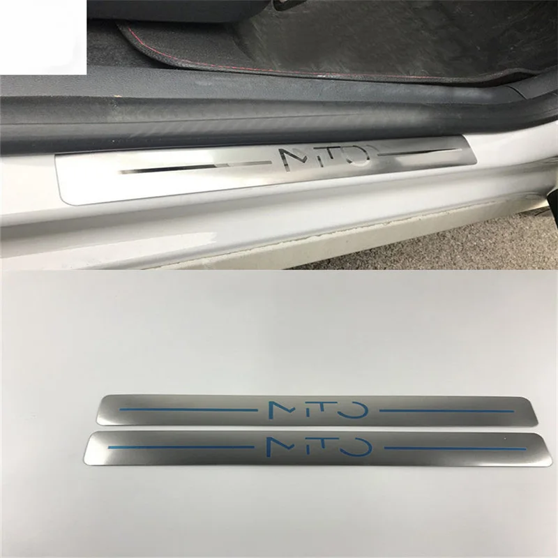 

2 шт./лот ультратонкая Накладка на порог из нержавеющей стали для Alfa Romeo MITO 955, автомобильные аксессуары