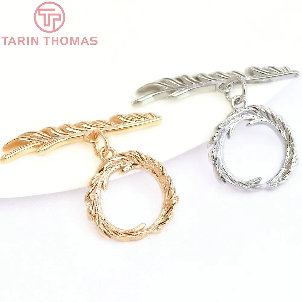 (5686) 6 компл. 16 мм 24-каратное золото латунный браслет с застежками-переключателями