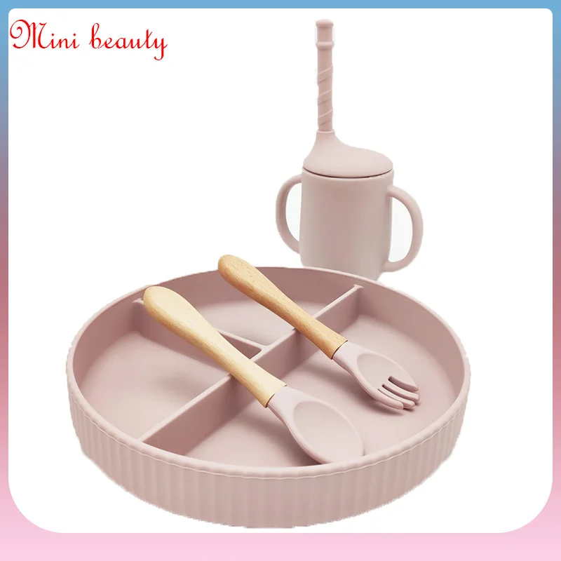 

Детская миска, ложка, вилка, чашка для кормления, столовая посуда, детские блюда, набор обеденной посуды для мальчиков и девочек, тренировочн...