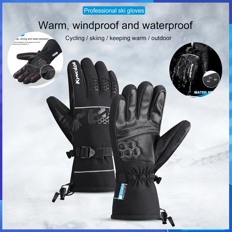 

Зимние лыжные перчатки для сноуборда теплые ветрозащитные перчатки с сенсорным экраном водонепроницаемые мотоциклетные флисовые Несколь...
