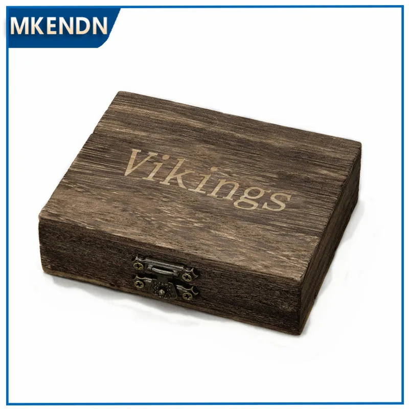 Viking – boîtes en bois naturel rétro en cuir PU  sacs d'emballage de bijoux de luxe  boîte de