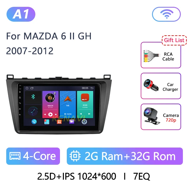 

9-дюймовый 2-Din Android автомобильный стерео радио для Mazda 6 II GH 2007-2012 мультимедийный плеер навигация GPS беспроводная автомагнитола Carplay с экраном интеллектуальная система