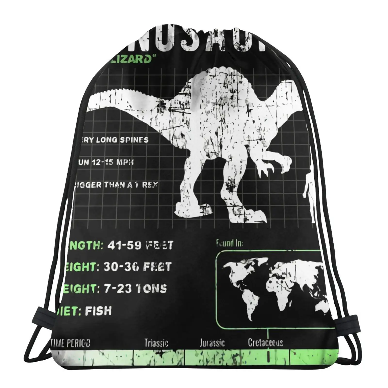 

Сумка-рюкзак мужская из искусственной ткани с принтом в виде динозавра