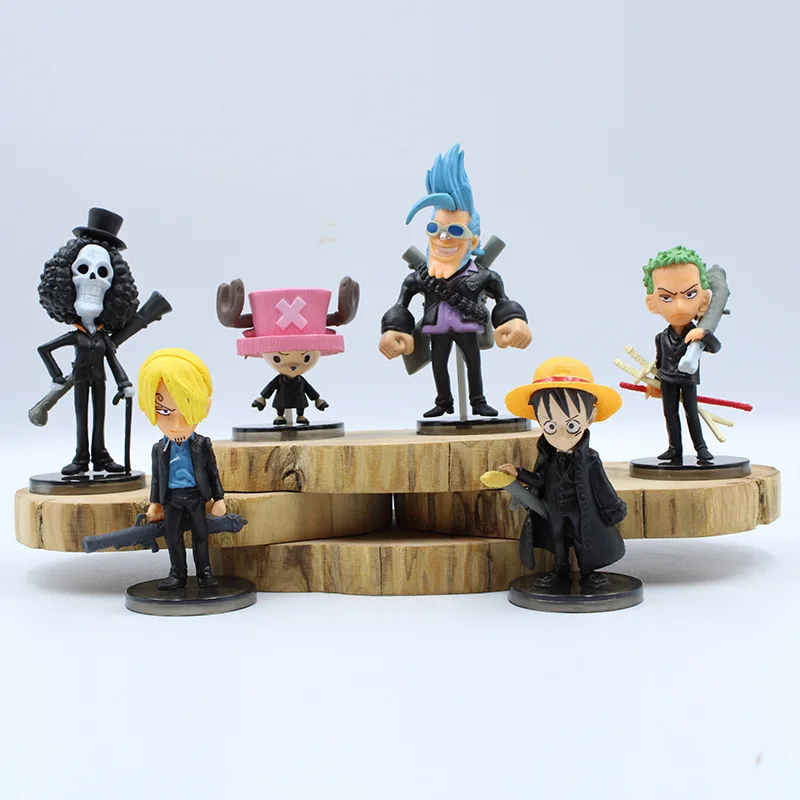 6 шт./компл. натуральная аниме One Piece Luffy Roronoa Zoro Sanji Franky Chopper Brook ПВХ экшн-фигурка