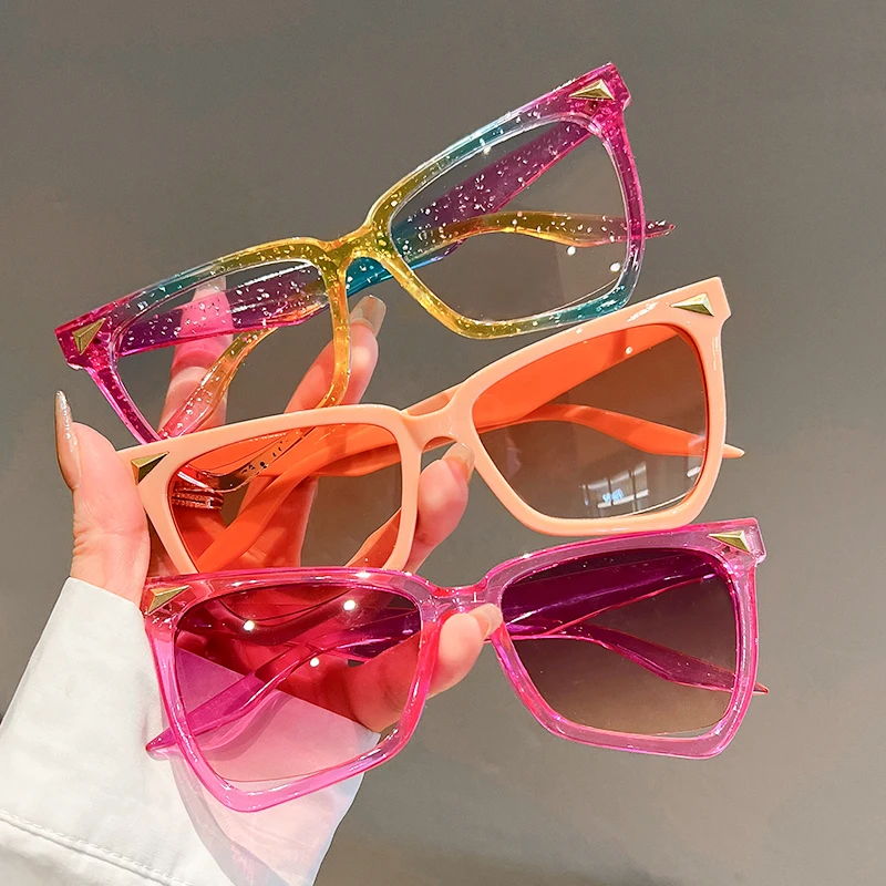 

Oversize Cat Eye Women Sunglasses 2023 New In Trend Multicolor Gradient Shades Eyewear Luxury Brand Design Sun Glasses