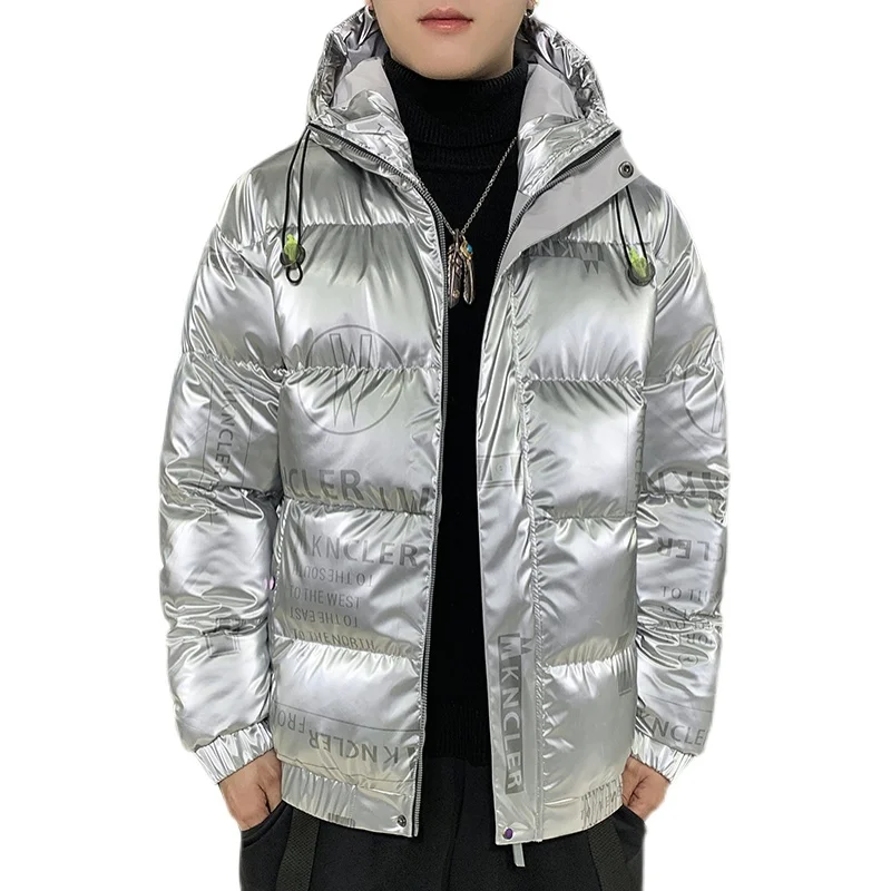 2022 Men Parka Winter Glossy White Duck Down Jacket Coat Mens Warm Jackets Male Hooded Zipper Down Coats Parkas