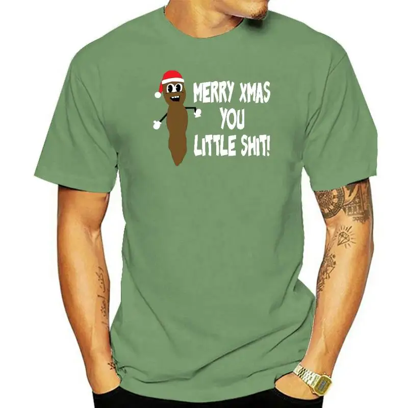 

С Рождеством, футболка с рисунком "ты маленькое дерьмо", с коротким рукавом, европейский размер, стандартная трендовая летняя крутая футболк...