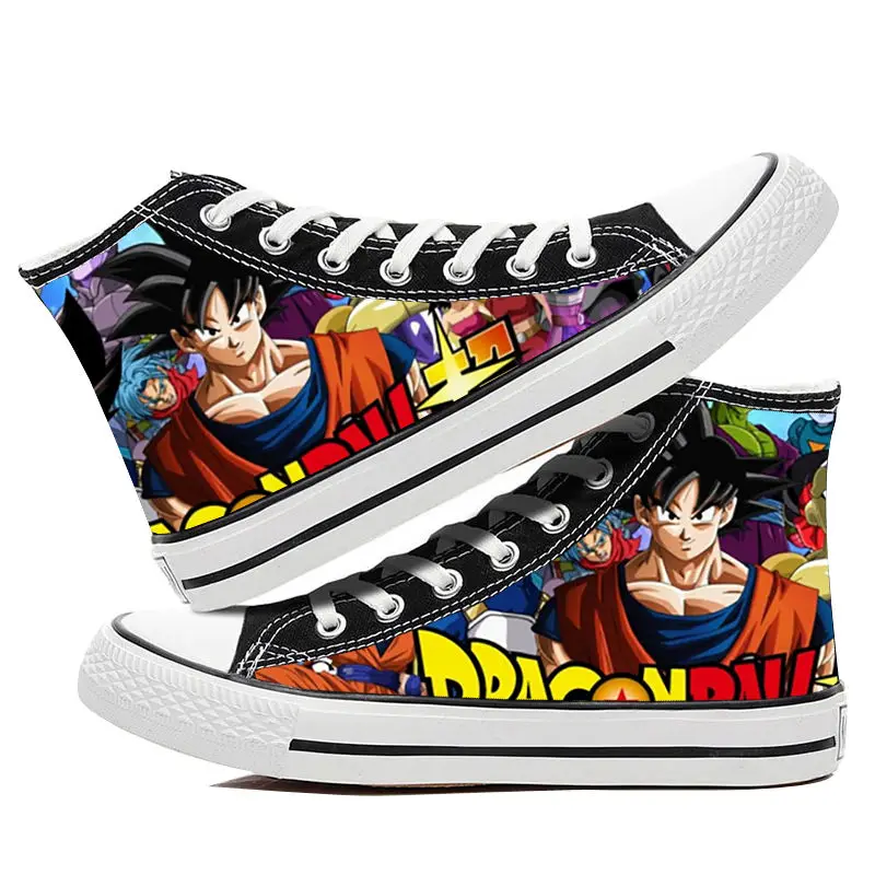 

Anime Dragon Ball Z Figure Son Goku Fashion Canvas Shoes Super Saiyan High Upper Vulcanized Shoes Breathable Casual Sneaker Gift