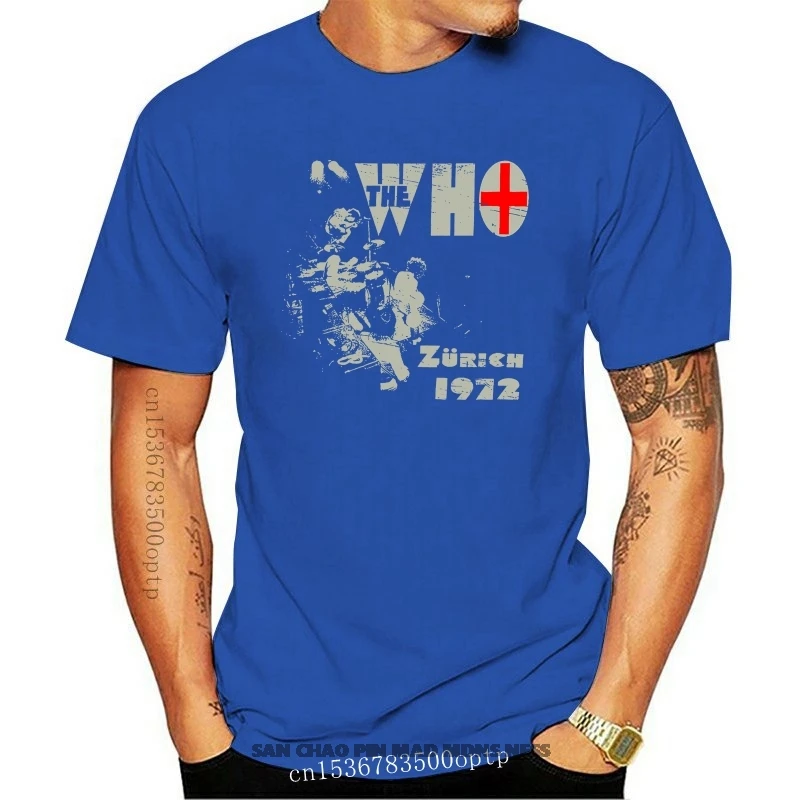 

The Who Mens T Shirt Zurich 1972 Distressed Rocking Band Image