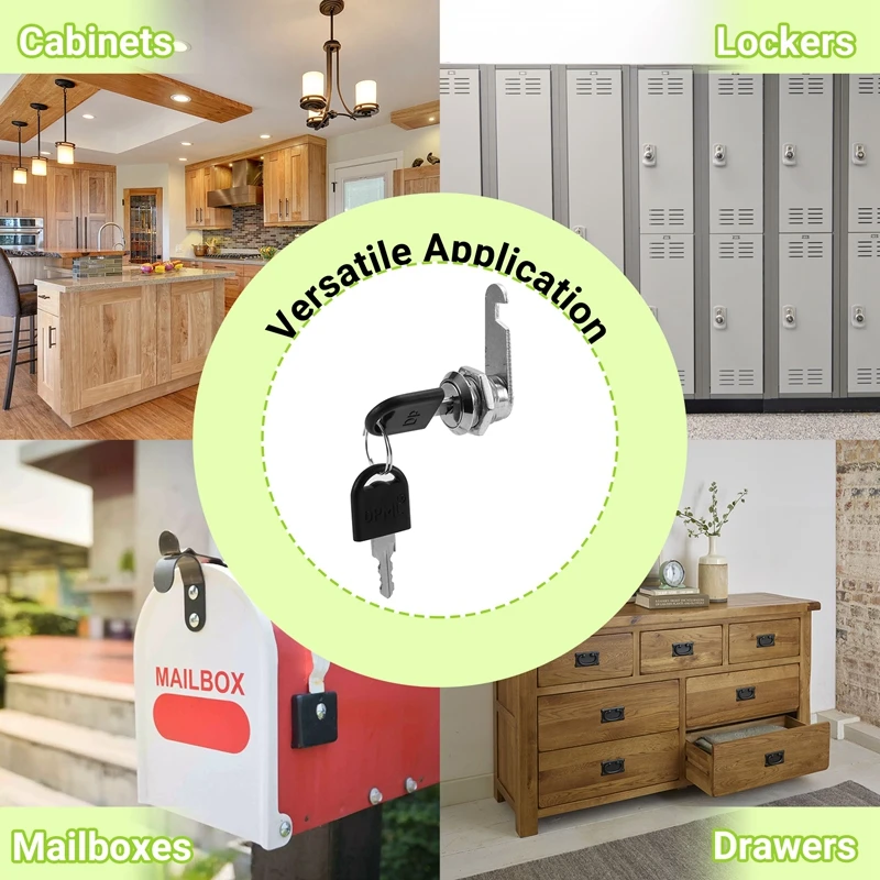 Новый замок безопасности металлический цилиндрический для шкафов и ящиков 16 мм 10