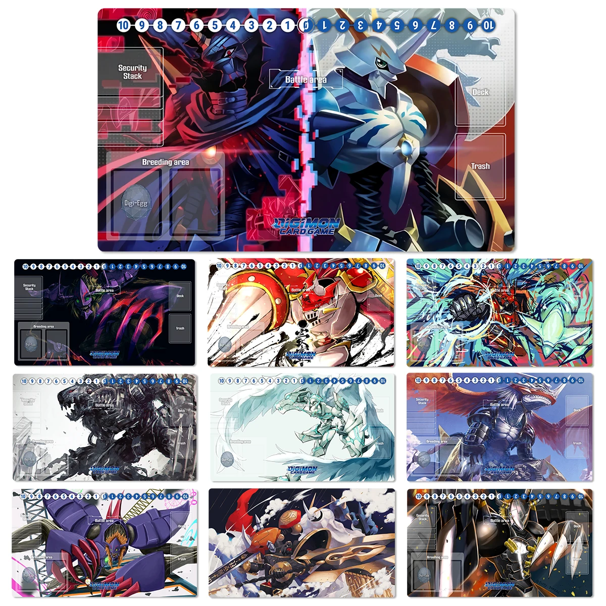 

Digimon Playmat Omnimon Dukemon Galantmon Diablomon DTCG CCG Card Game Board Game Mat Anime Mouse Pad Rubber Desk Mat Zones Bag