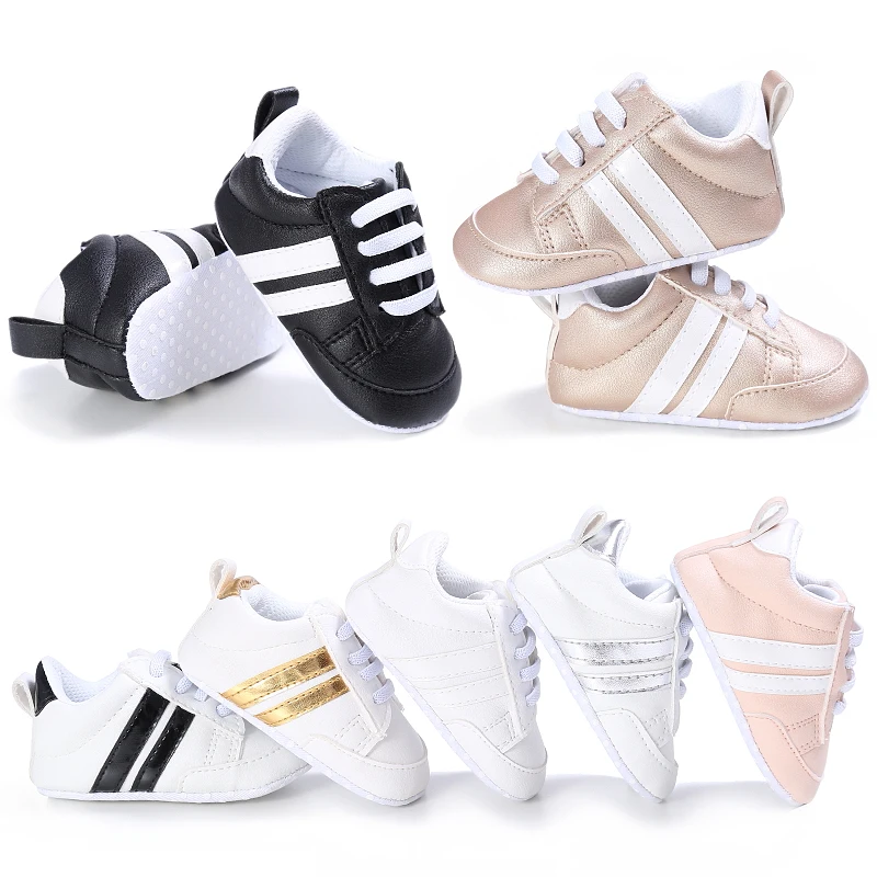 Toddler First Walker Baby Shoes Boys Girls Classic Sports Soft Sole PU Leather Multicolor Crib Baby Moccasin Sneakers images - 6