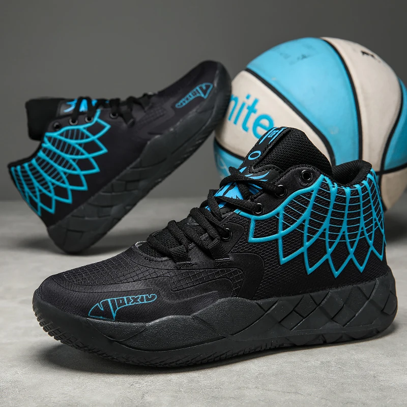 Outdoor Sport Shoe Couples Wearable Basketball Boots Men Women High Top Sneakers 45
