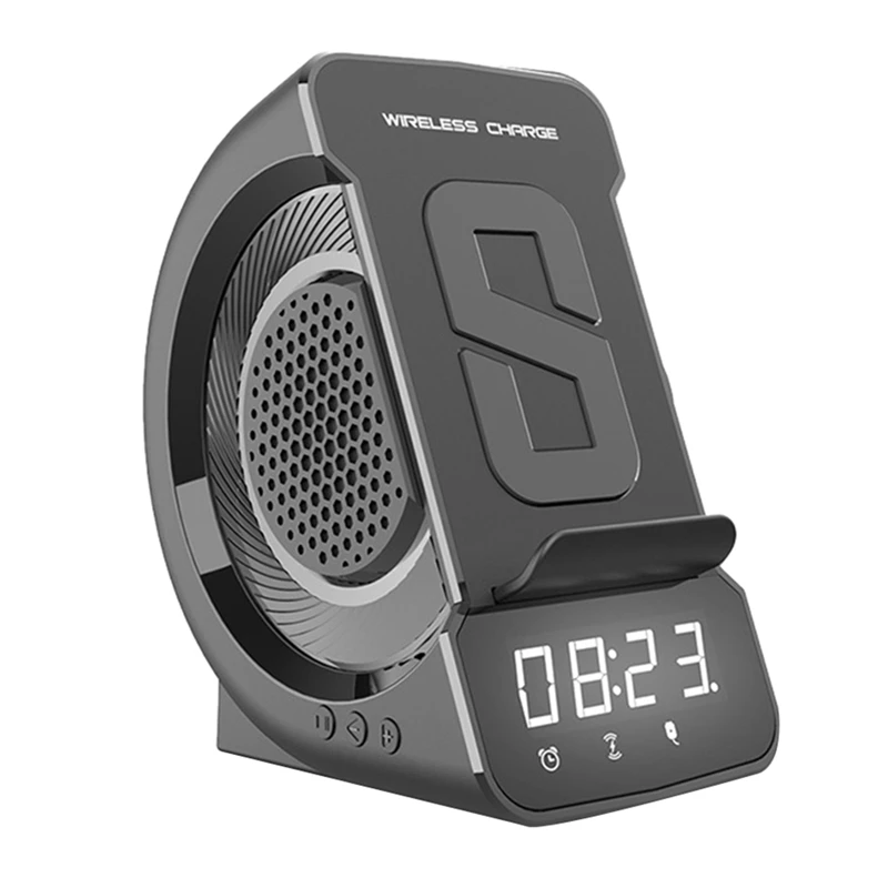 

Wireless Charger Stand Bluetooth Audio Clock for iPhone 13 12/Galaxy Z Fast Wireless Charger Universal Smartphone