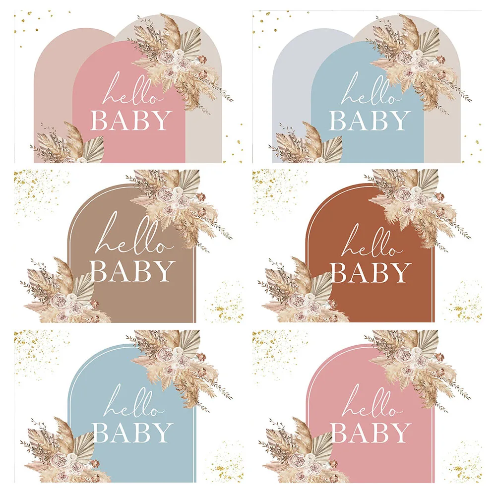 

Boho Baby Shower Backdrop Pampas Grass Background for Baby Shower Pink Theme Decoration Hello Baby Floral Boho Party Supplies