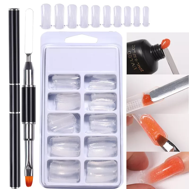 

NEW2023 Gel Quick Building Mold Tips Nail Dual Forms Finger Extension Nail Art UV extension Easy Find Nail Tools
