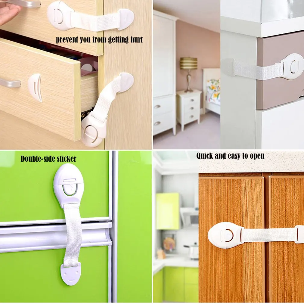 10pcs Child Safety Cabinet Lock Baby Proof Security Protector Drawer Door Cabinet Lock Plastic Protection Kids Safety Door Lock images - 6