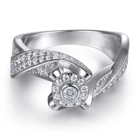 new fashion trend s925 silver inlaid 5a zircon romantic personality curve ring ladies temperament ring