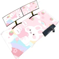 cute anime mouse pad desk mat 100x50 xxxxl led rgb pad with its print backlit large carpet office accessory cartoon rubber mat