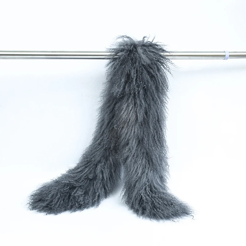 130 см Европейский модный женский шарф из натурального тибетского овечьего меха