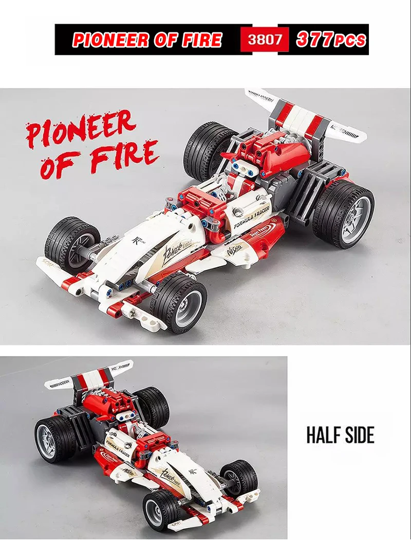 Конструктор гоночный автомобиль с функцией возврата 377 шт. для мальчиков DECOOL 3807