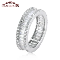 kameraon full shiny cubic zirconia female wide ring silver jewelry for women luxury dainty silverware korean party gifts 2022