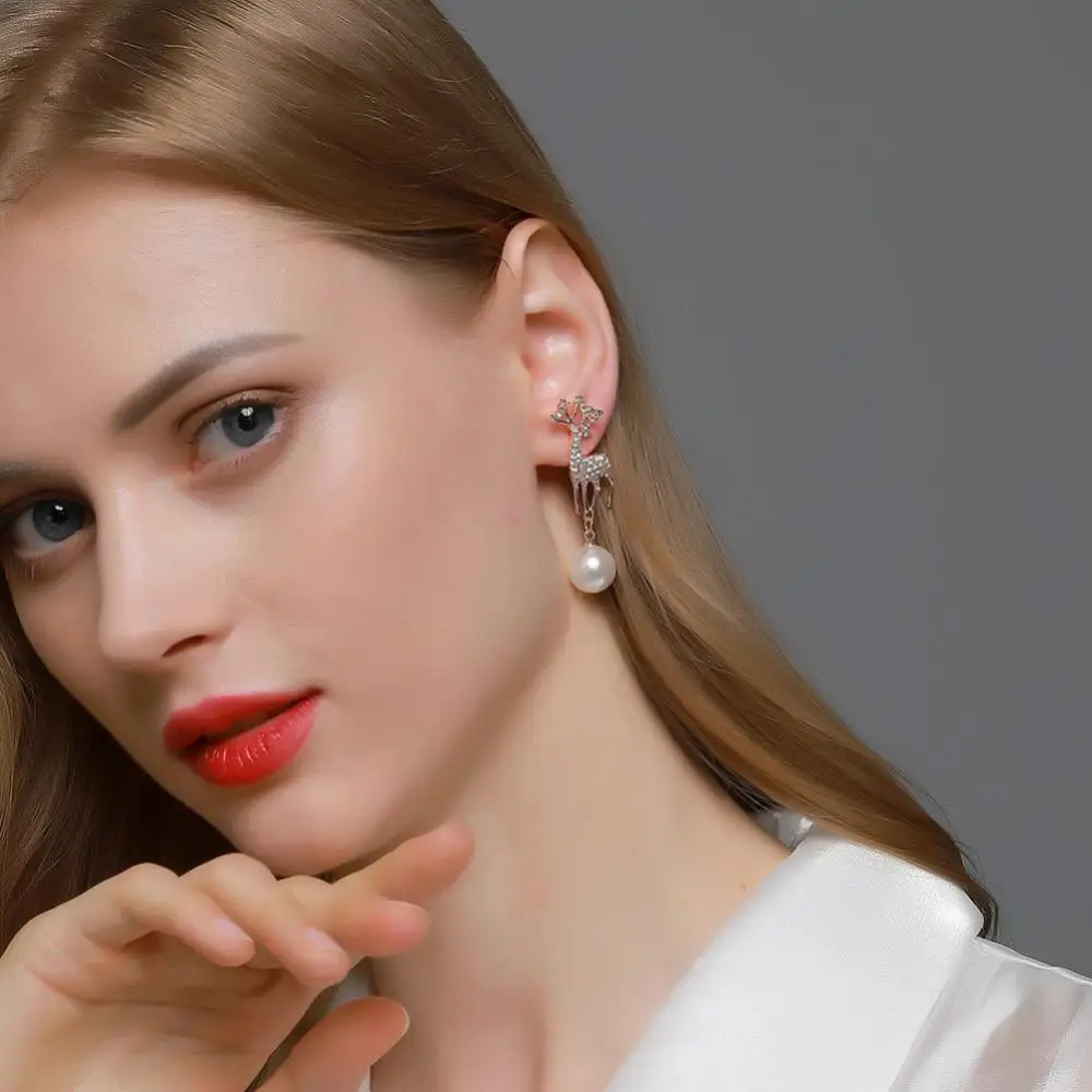 

2 пары, новогодние серьги в виде оленя