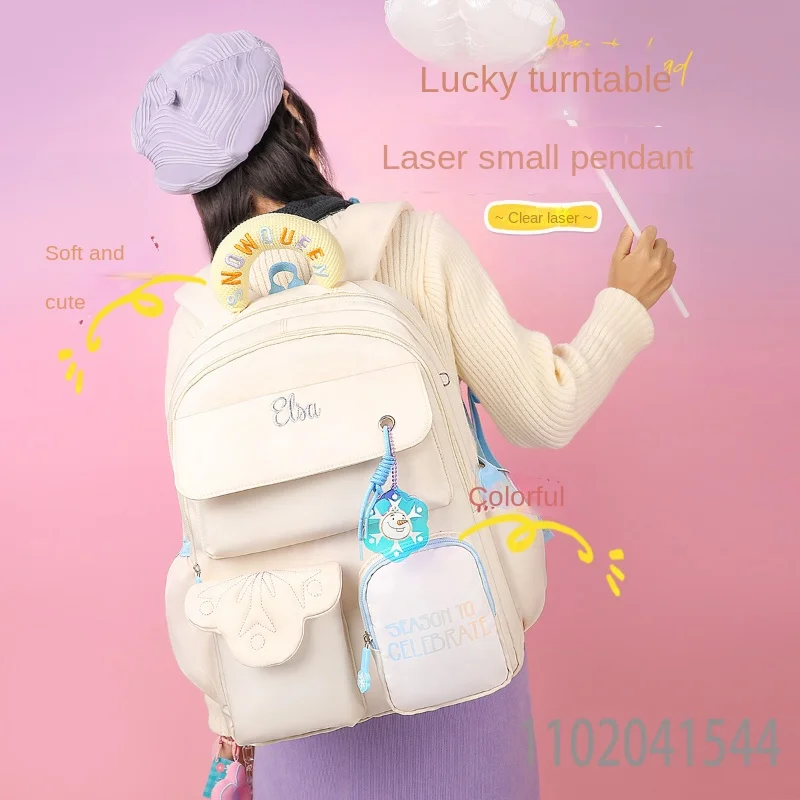 Disney Cute Schoolbag for Girls and Students Large Capacity Waterproof Lightweight Princess Backpack for Girls Free Shipping