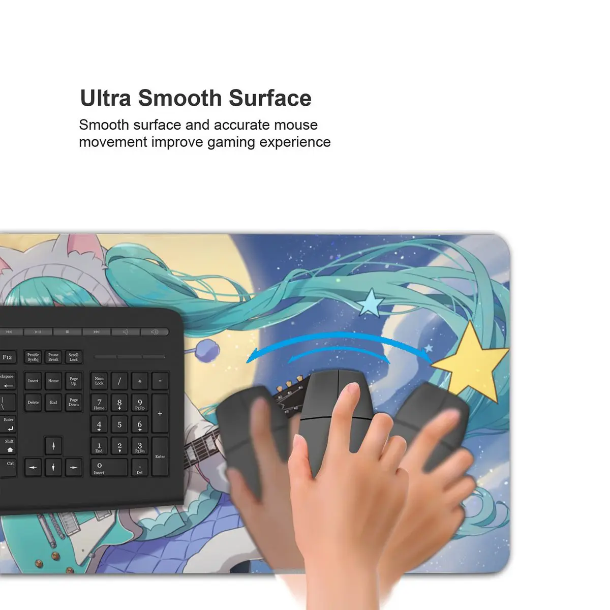 Miku гитара Вокалоид милый аниме девушка игровой коврик для мыши клавиатура мышь