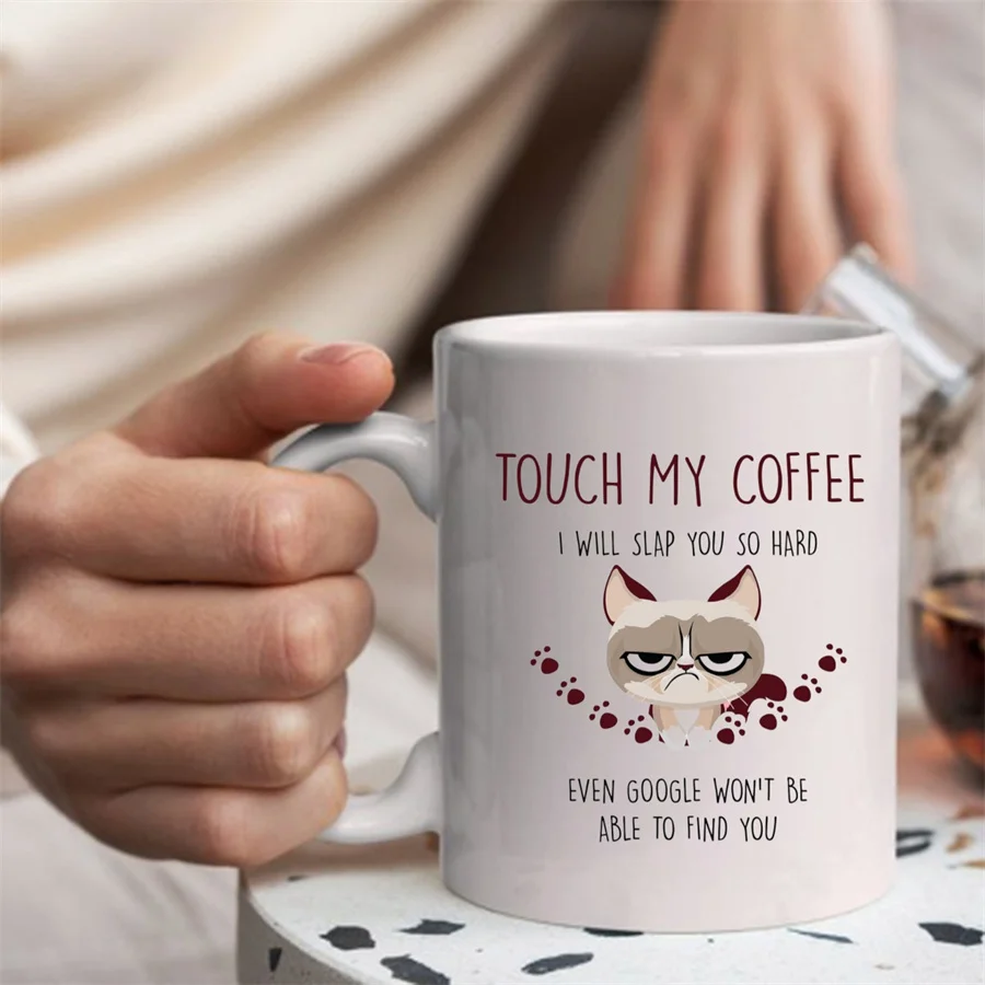 Кофейные кружки Touch My Coffee Cat для женщин и мужчин подарки любителей животных на