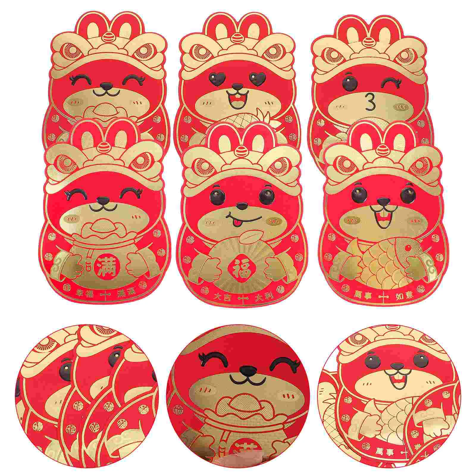 

36Pcs Decorative Exquisite Portable New Year Money Bags Bunny Year Red Packets Rabbit Year Red Packets