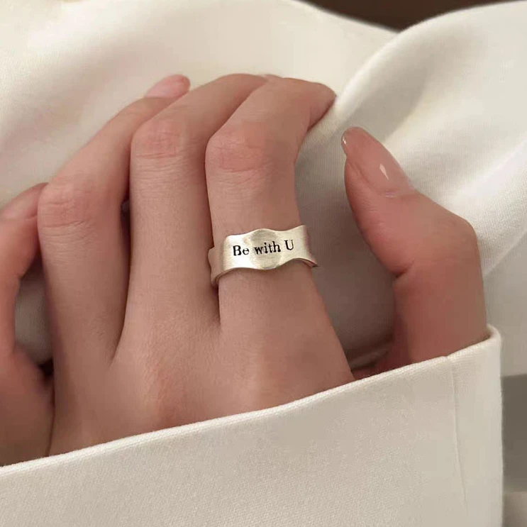 Женские регулируемые кольца в виде геометрических букв серебро 925 пробы