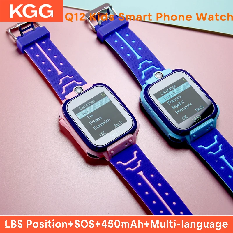 

2G Kids Smart Watch Q12 LBS Location SOS Call Remote Call Back Children Smartwatch Math Game 12 Languages Kids Clock Gifts