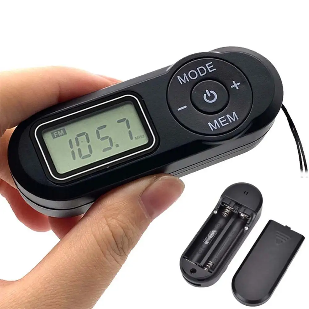 

Pocket FM Radio FM 64-108Mhz Portable Sports Radio Receiver With 1.1 Inch Lcd Display Retro MP3 3.5mm Earphones Neck Lanyard