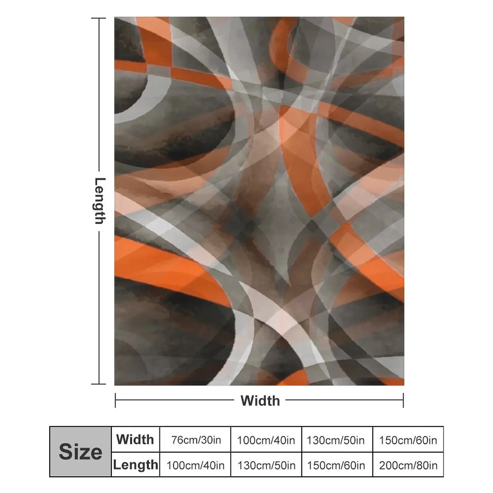 Одеяло восьмидесятых сожженного оранжевого цвета на сером абстрактной полоске