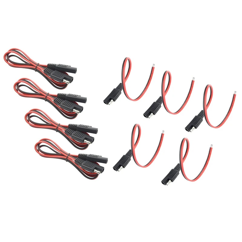 

4 Pcs SAE To SAE Extension Cable Quick Disconnect Wire Harness SAE Connector 3 Feet, 18 Gauge (4 Pcs 3Ft) & 5 Pcs SAE Power Auto